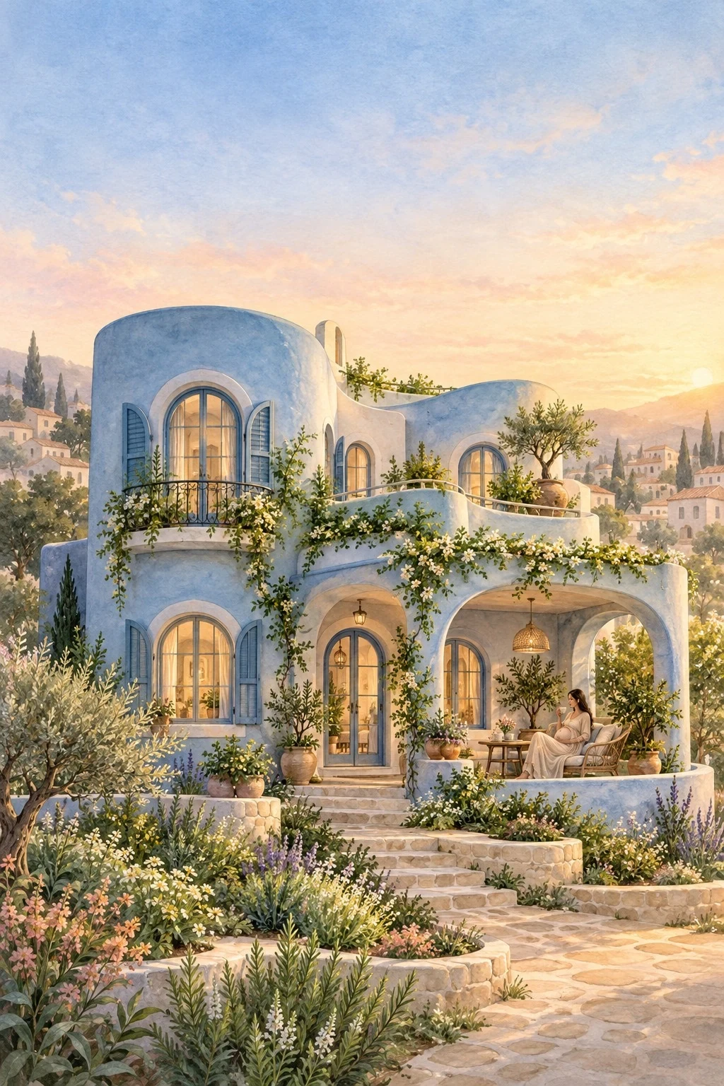 Construção e jardim da Casa da Gravidez