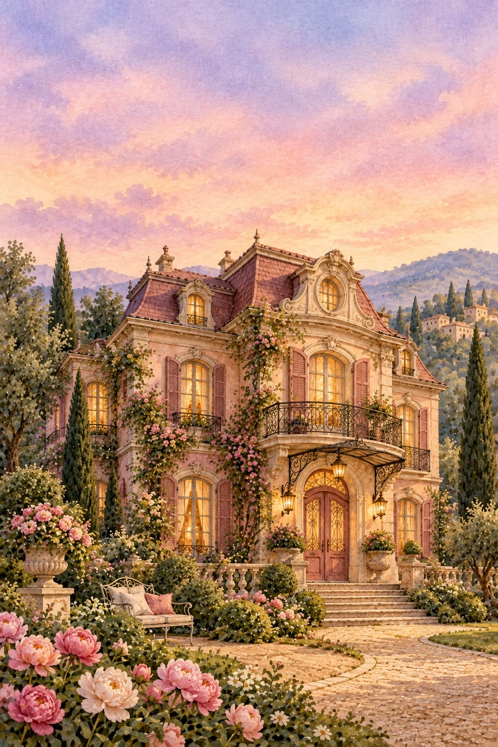 Construção e jardim da Casa da Feminilidade